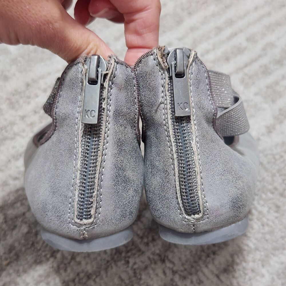 Kenneth Cole little girl's ballet flats with bow silver size 13 - Picture 8 of 10